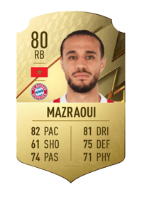 Noussair Mazraoui Rare 80 OVR
