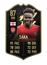 Bukayo Saka Team of the Week 87 OVR