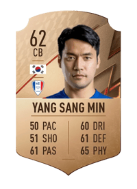 Yang Sang Min Rare 62 OVR