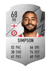 Danny Simpson Rare 68 OVR