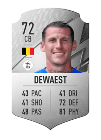 Sébastien Dewaest Rare 72 OVR