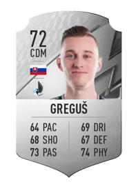 Ján Greguš Rare 72 OVR