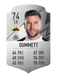 Paul Dummett Rare 74 OVR