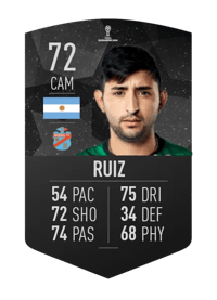 Alan Ruiz CONMEBOL SUDAMERICANA 72 OVR