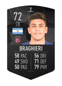 Diego Braghieri CONMEBOL SUDAMERICANA 72 OVR