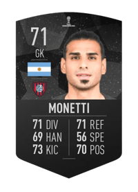 Fernando Monetti CONMEBOL SUDAMERICANA 71 OVR