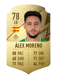 Álex Moreno Rare 78 OVR