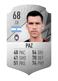 Nehuén Paz Rare 68 OVR