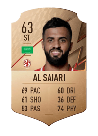 Mohammed Al Saiari Rare 63 OVR