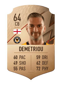 Mickey Demetriou Rare 64 OVR