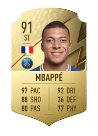 Kylian Mbappé Rare 91 OVR