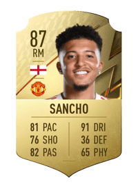 Jadon Sancho Rare 87 OVR