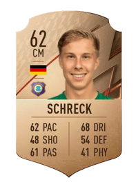 Sam Schreck Rare 62 OVR