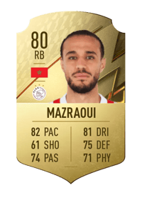Noussair Mazraoui Rare 80 OVR
