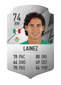 Diego Lainez Rare 74 OVR