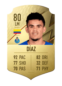 Luis Díaz Rare 80 OVR