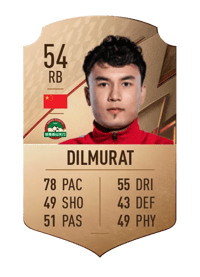 Mawlanyaz Dilmurat Rare 54 OVR