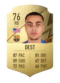 Sergiño Dest Rare 76 OVR