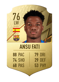 Ansu Fati Rare 76 OVR