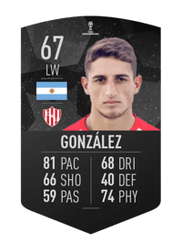 Gastón González CONMEBOL SUDAMERICANA 67 OVR