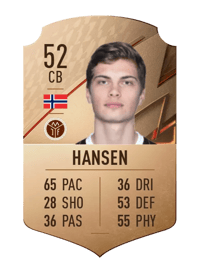Adrian Hansen Rare 52 OVR