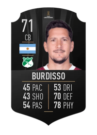 Guillermo Burdisso CONMEBOL LIBERTADORES 71 OVR