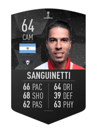 Javier Sanguinetti CONMEBOL SUDAMERICANA 64 OVR