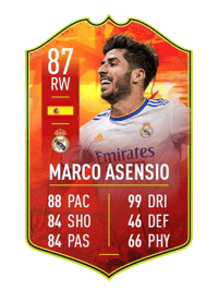 Marco Asensio adidas NUMBERS UP 87 OVR