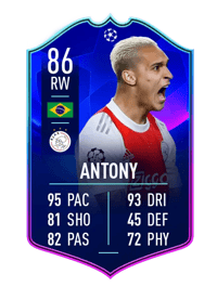 Antony UEFA CHAMPIONS LEAGUE TEAM OF THE TOURNAMENT 86 OVR
