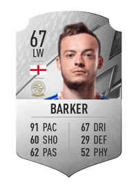 Brandon Barker Rare 67 OVR