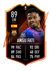 Ansu Fati UEFA Europa League Road to the Final 89 OVR