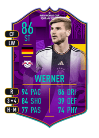 Timo Werner Road to World Cup 86 OVR