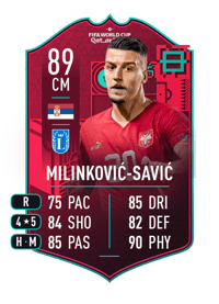 Sergej Milinković-Savić FIFA WC Path To Glory 89 OVR