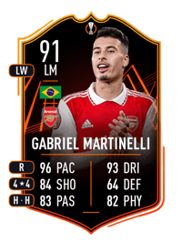 Gabriel Martinelli UEL Road to the Final 91 OVR