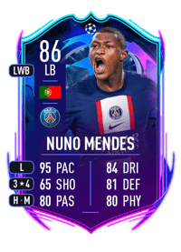 Nuno Mendes UCL ROAD TO THE FINAL 86 OVR