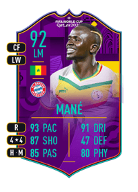 Sadio Mané Road to World Cup 92 OVR