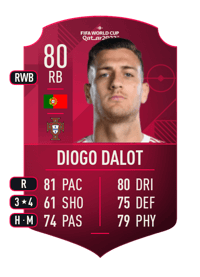 Diogo Dalot World Cup Player 80 OVR