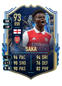 Bukayo Saka Team of the Season 93 OVR