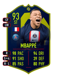 Kylian Mbappé POTM Ligue 1 93 OVR