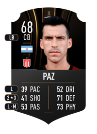 Nehuén Paz CONMEBOL LIBERTADORES 68 OVR