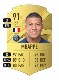Kylian Mbappé Rare 91 OVR