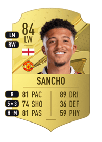 Jadon Sancho Rare 84 OVR