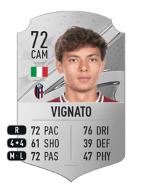 Emanuel Vignato Rare 72 OVR