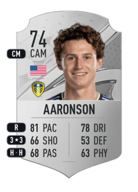 Brenden Aaronson Rare 74 OVR