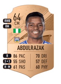 Ishaq Abdulrazak Rare 64 OVR