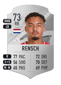 Devyne Rensch Rare 73 OVR