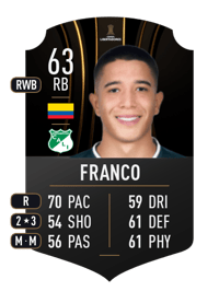 Juan Franco CONMEBOL LIBERTADORES 63 OVR