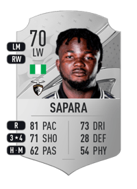 Adewale Sapara Rare 70 OVR