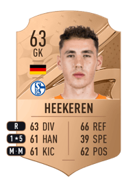 Justin Heekeren Rare 63 OVR