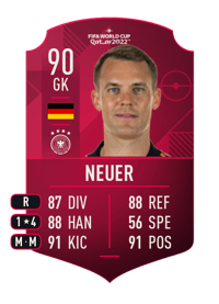 Manuel Neuer World Cup Player 90 OVR